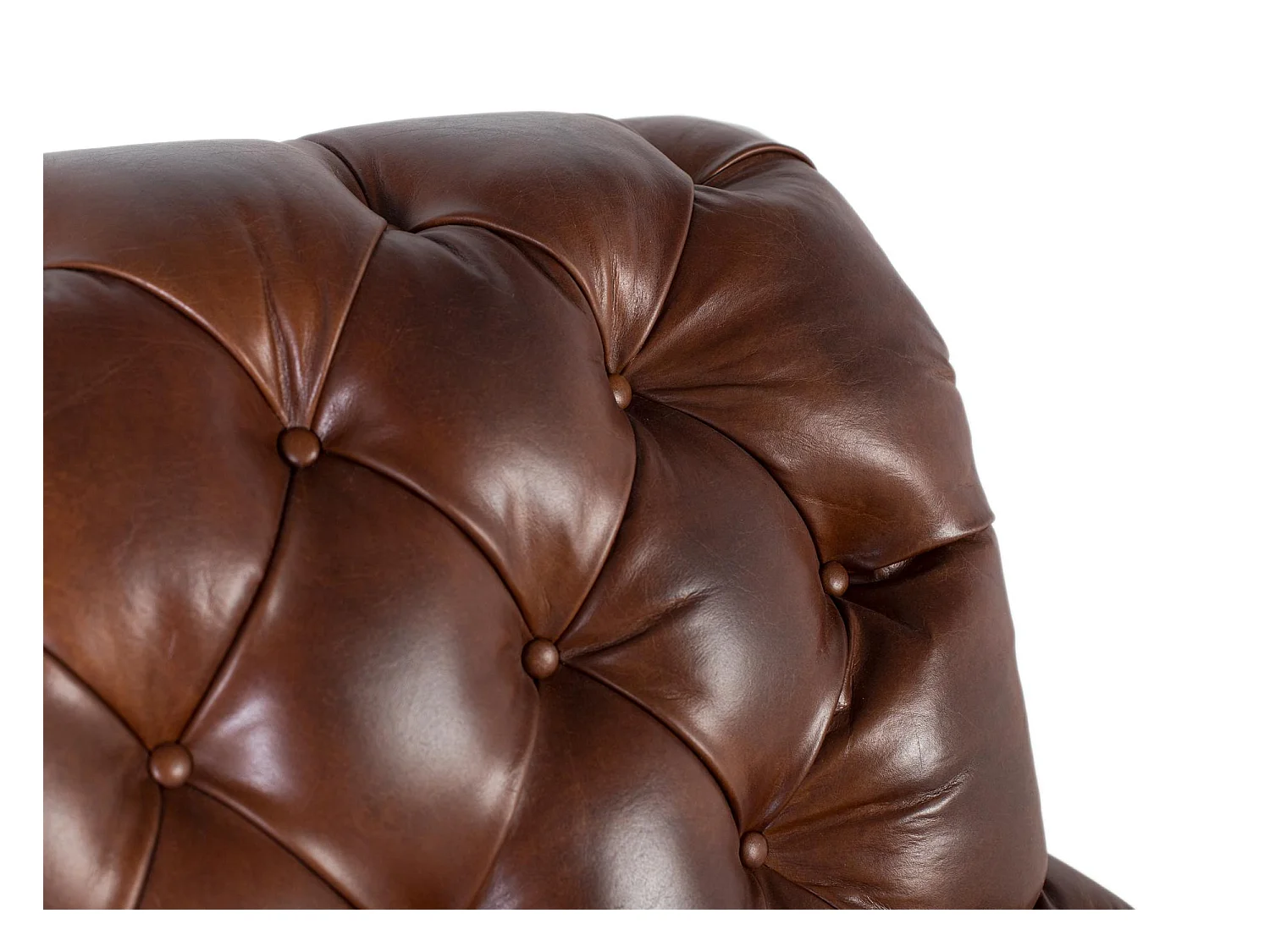 Fauteuil rembourré en cuir avec accoudoirs capitonnés