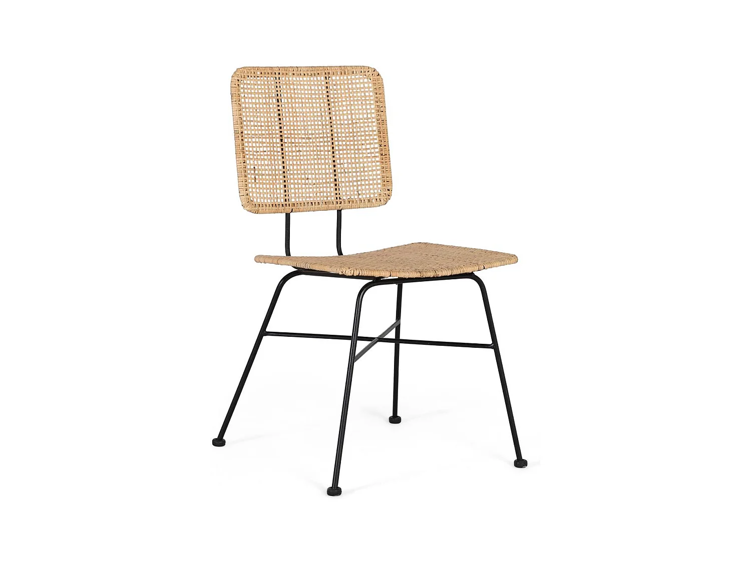 Ensemble de 2 chaises avec assise et dossier en rotin