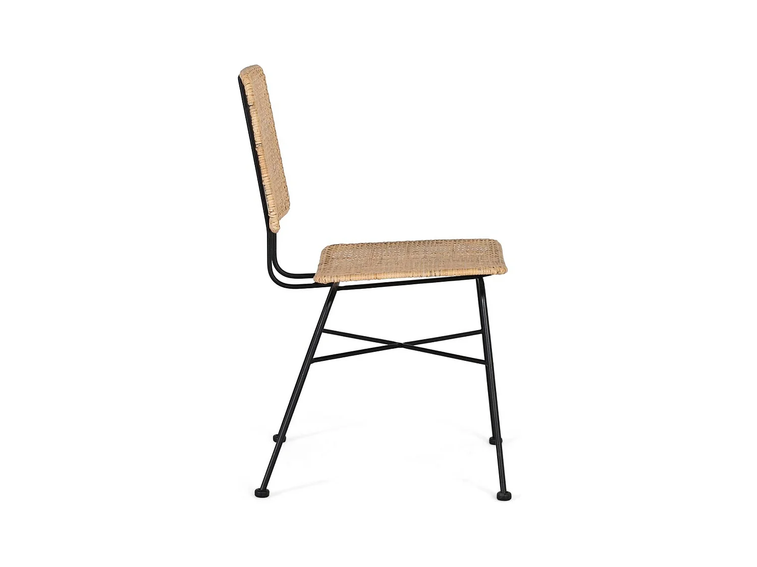 Ensemble de 2 chaises avec assise et dossier en rotin