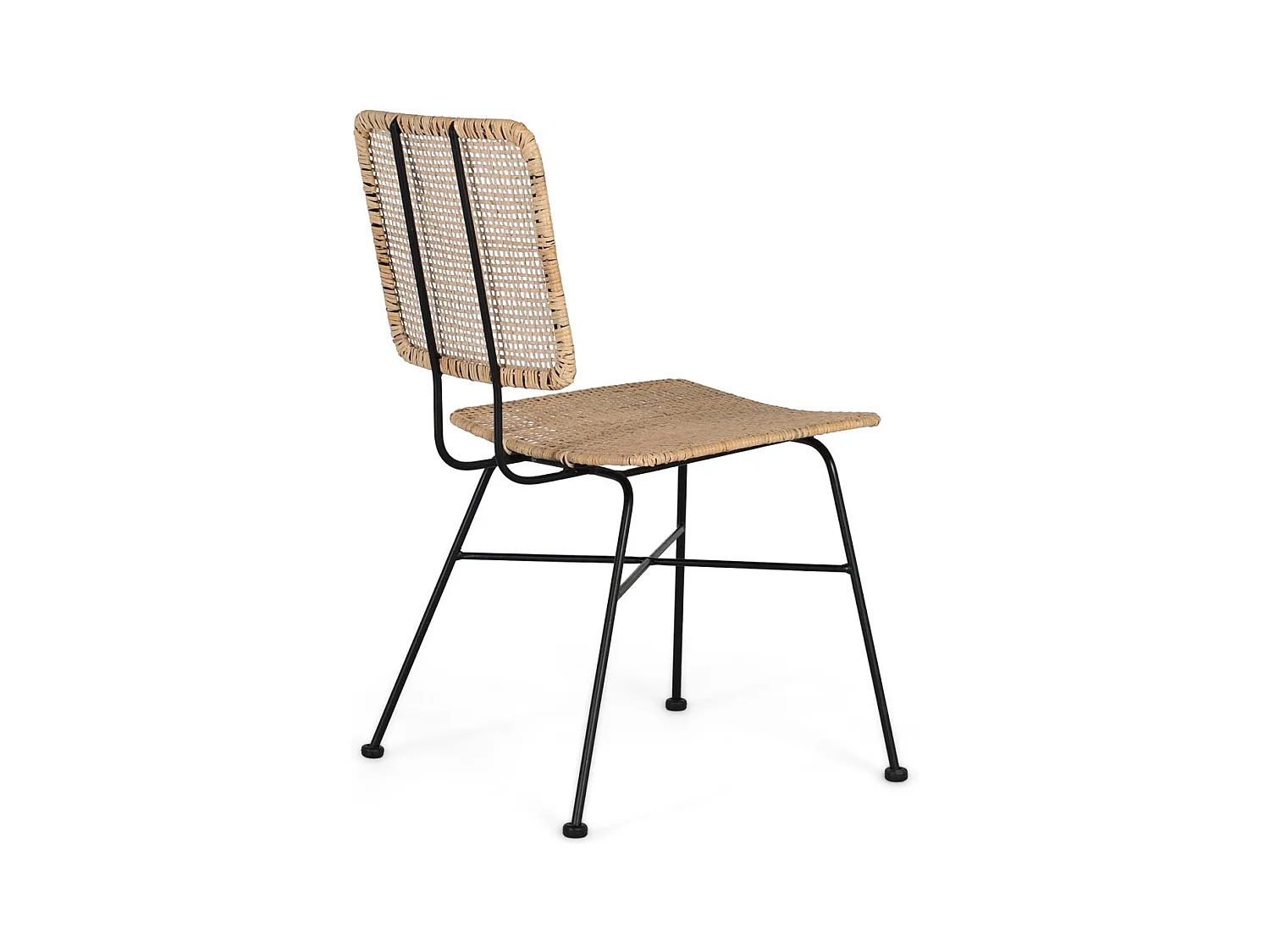 Ensemble de 2 chaises avec assise et dossier en rotin