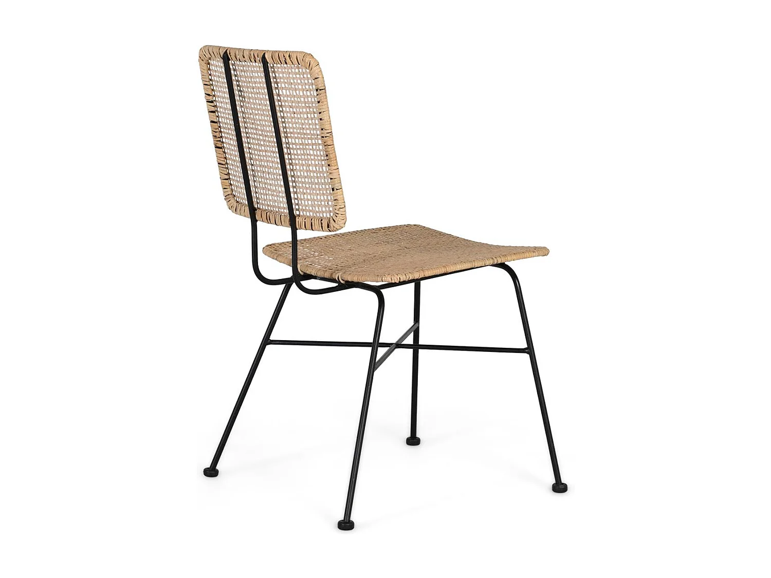 Ensemble de 2 chaises avec assise et dossier en rotin