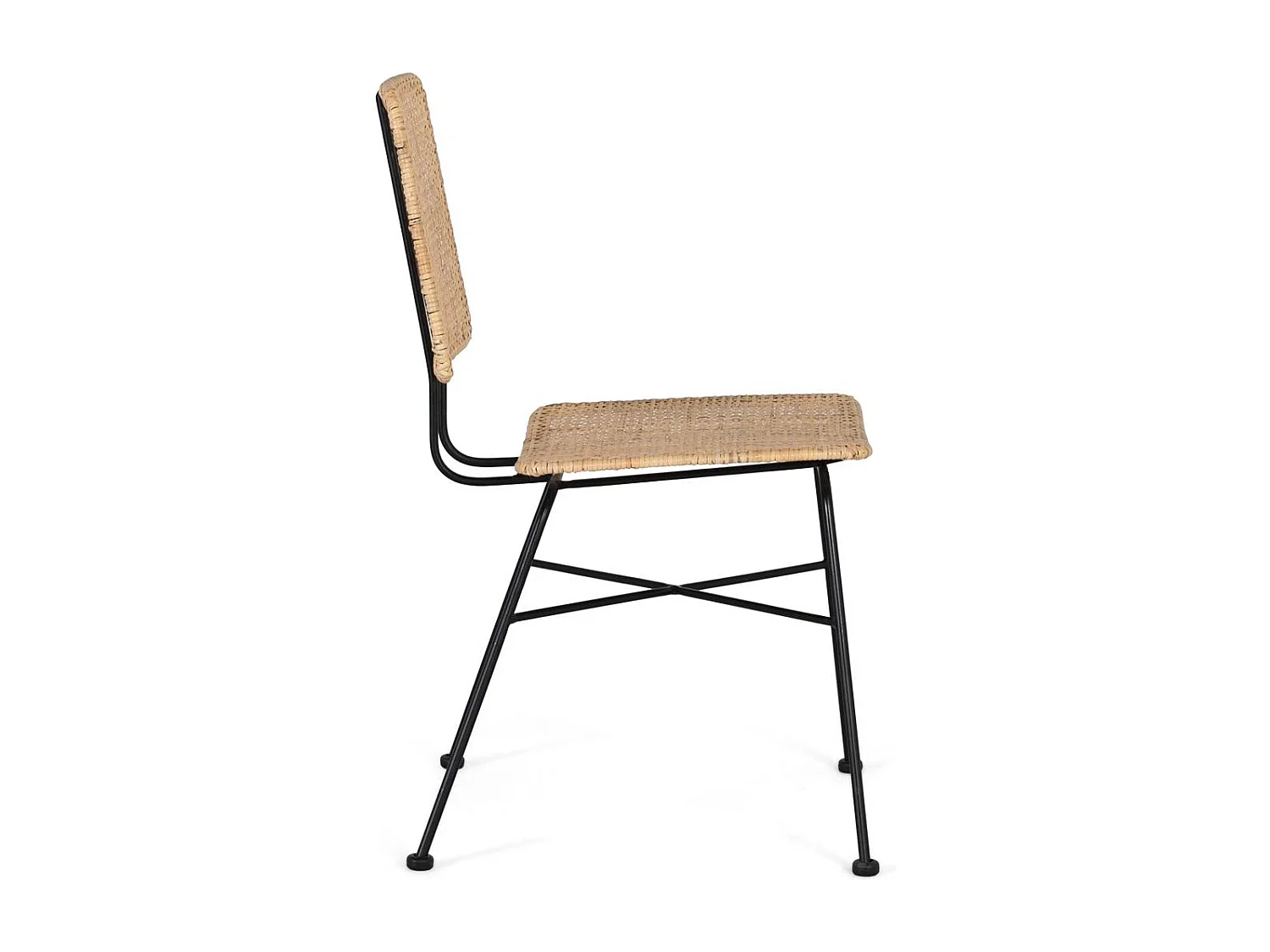 Ensemble de 2 chaises avec assise et dossier en rotin