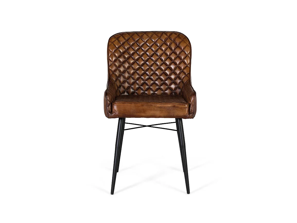 Fauteuil en cuir 51 cm, style classique moderne - 87 x 51 x 62 cm