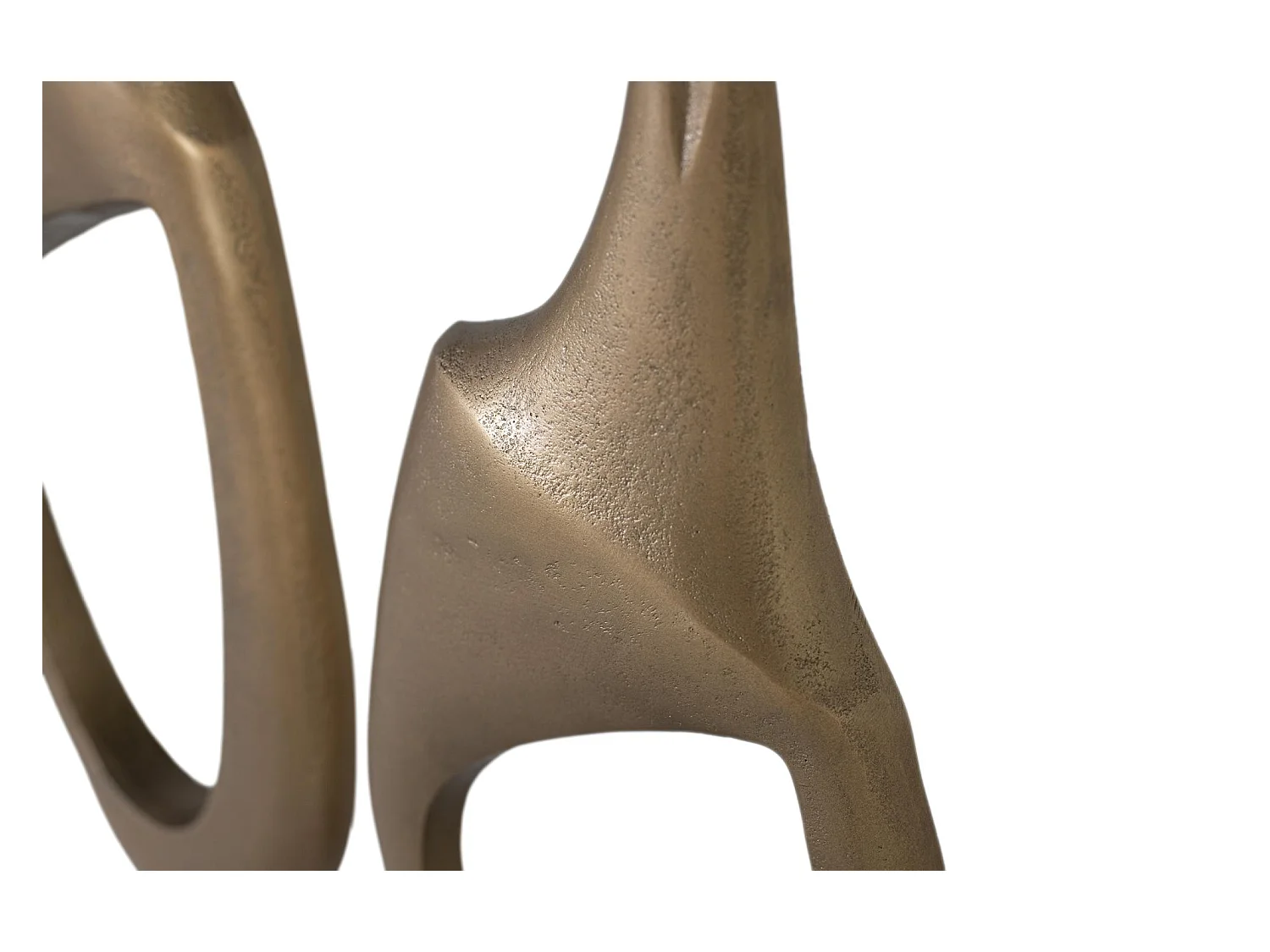 Lot de 2 figurines décoratives en aluminium avec finition bronze