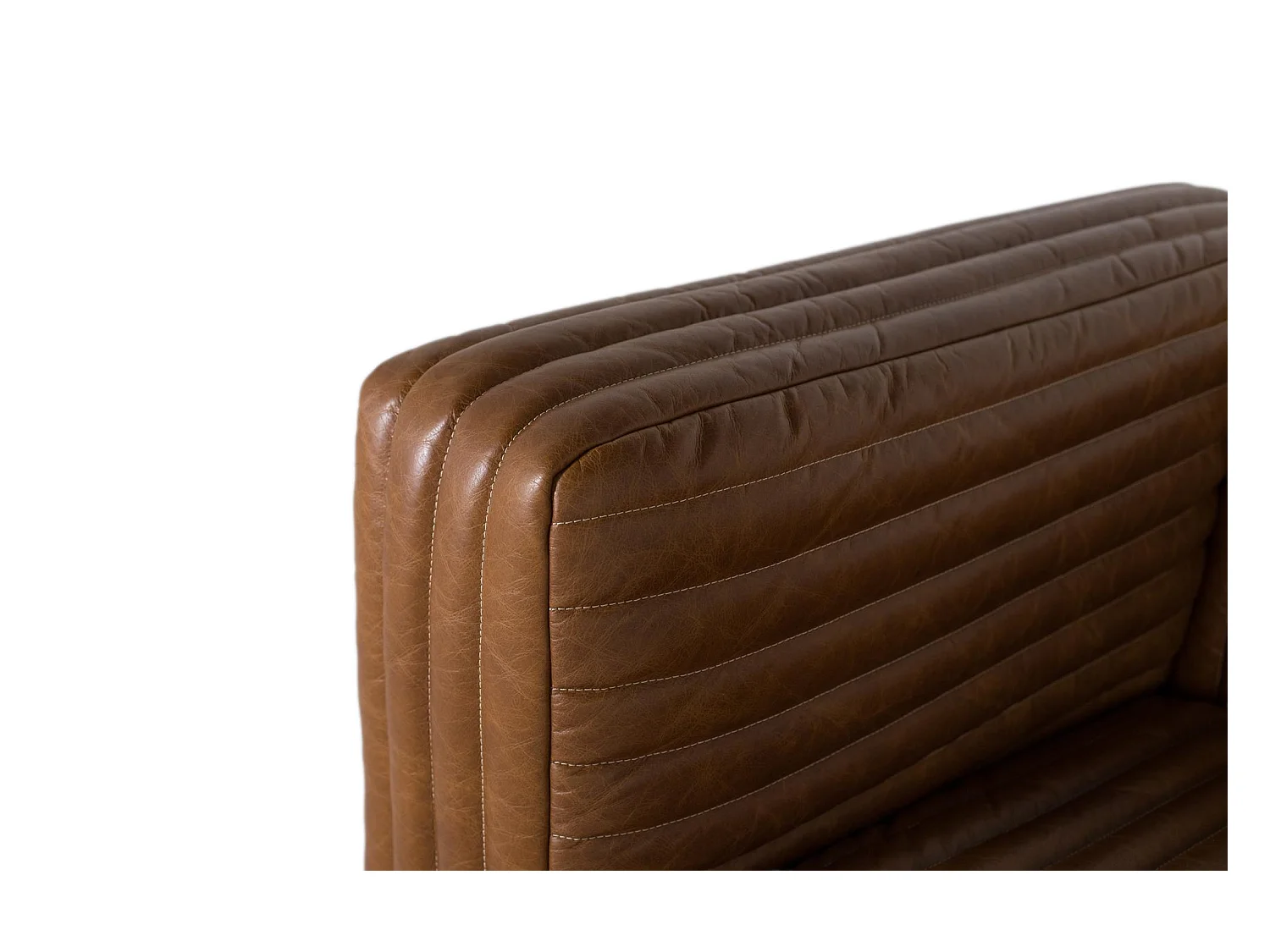 Canapé 3 places en cuir de style vintage avec pieds en acier