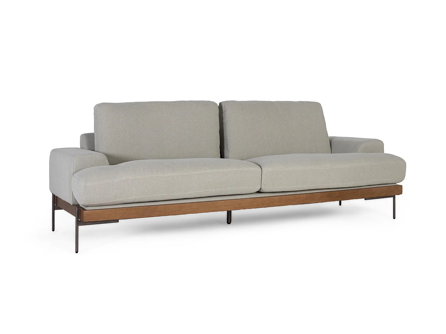 Leinensofa 225 cm, moderner Stil – 80 x 225 x 89
