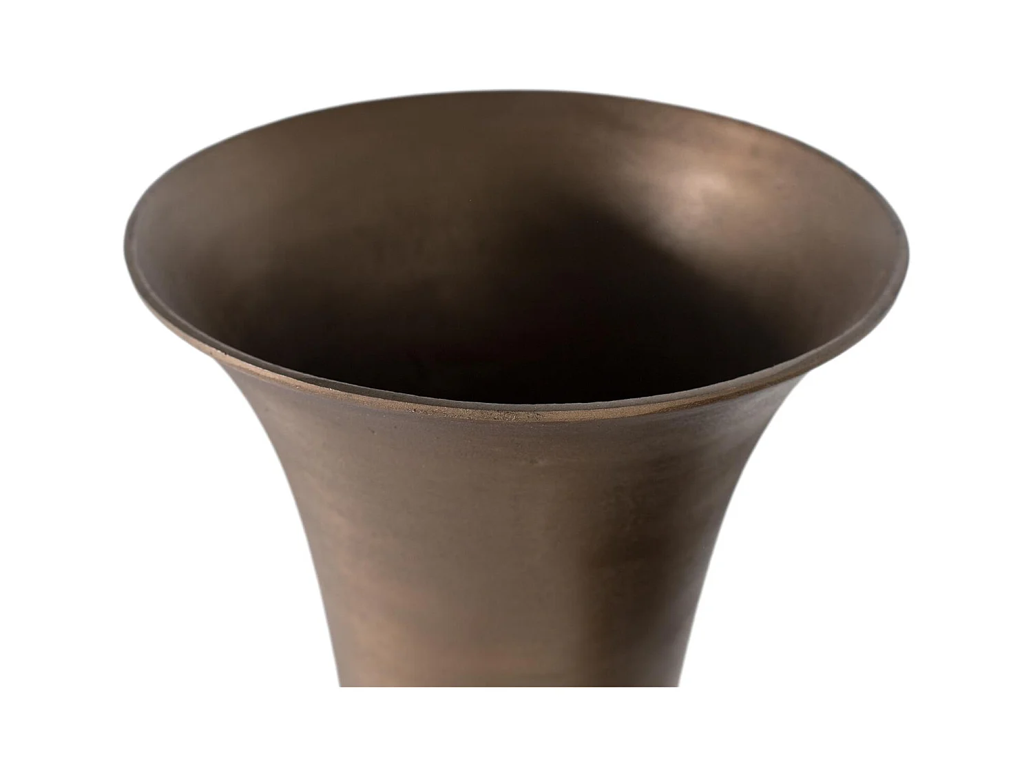 Ensemble de deux vases en aluminium avec finition bronze