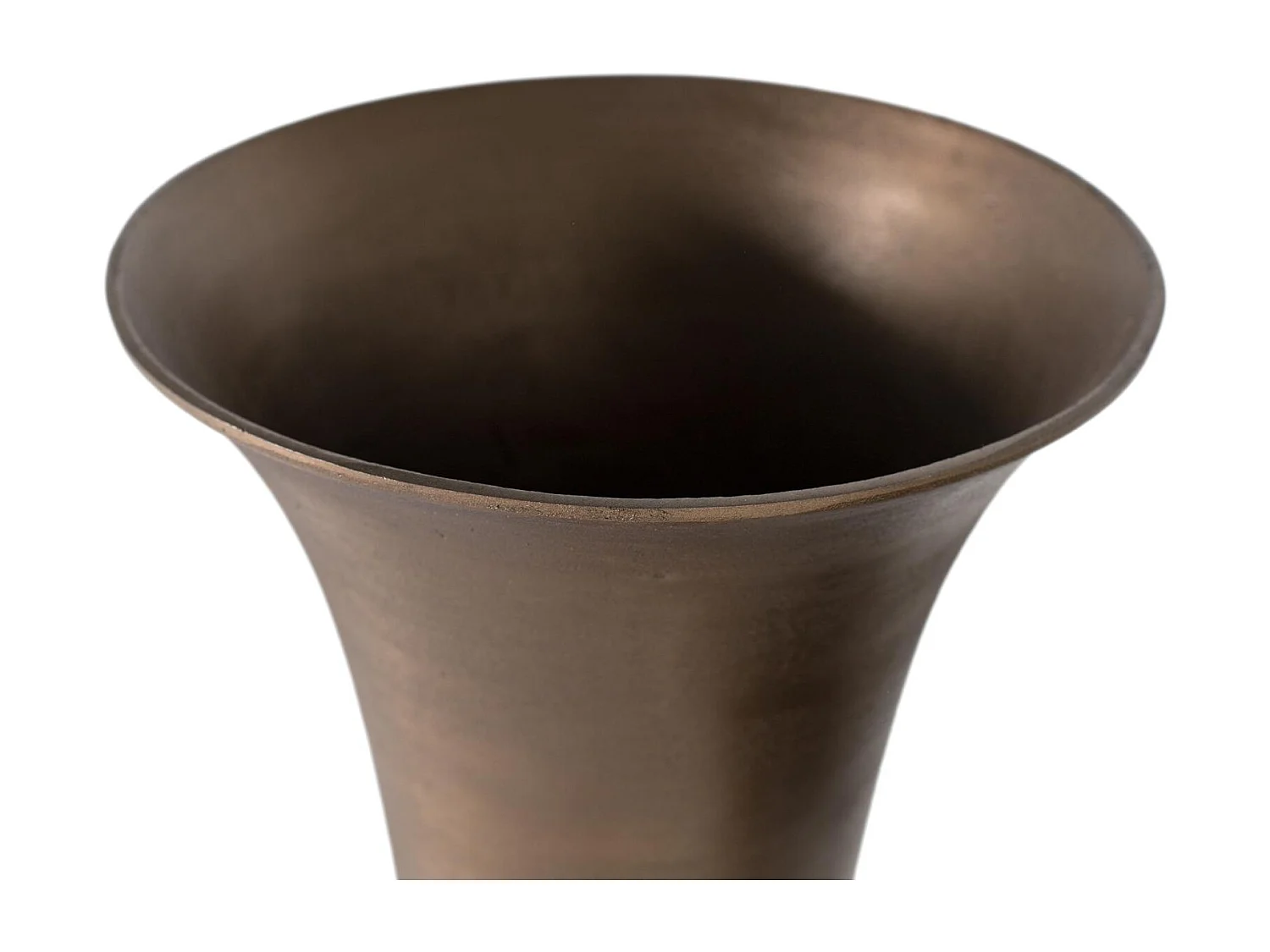 Ensemble de deux vases en aluminium avec finition bronze