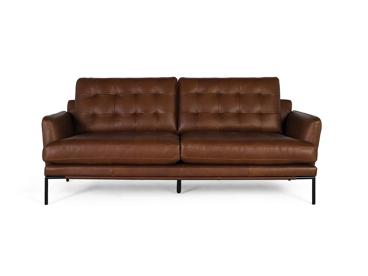 Canapé en cuir style industriel 200 cm - 83 x 200 x 90