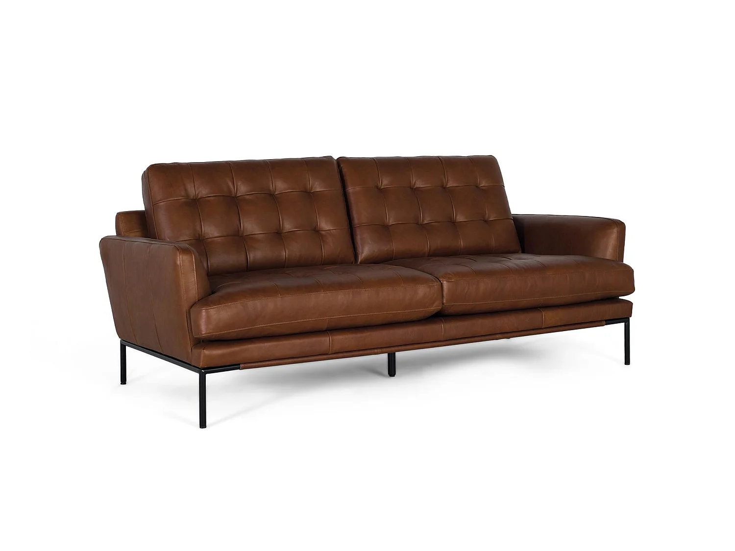 Canapé en cuir style industriel 200 cm - 83 x 200 x 90