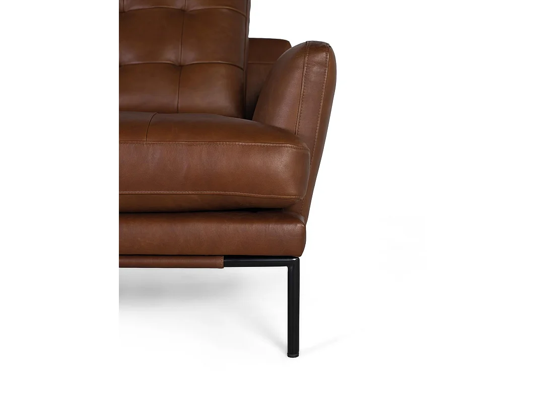 Canapé en cuir style industriel 200 cm - 83 x 200 x 90