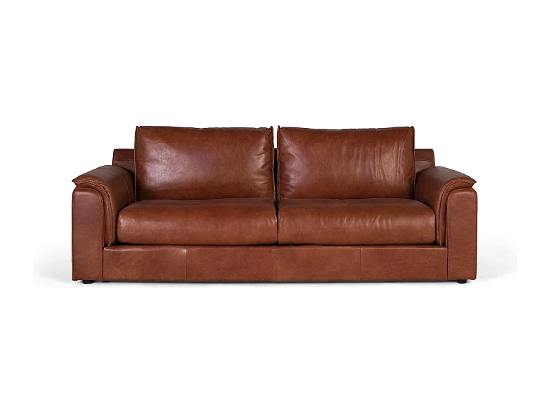 3-Sitzer-Sofa im Vintage-Stil mit Naturlederbezug