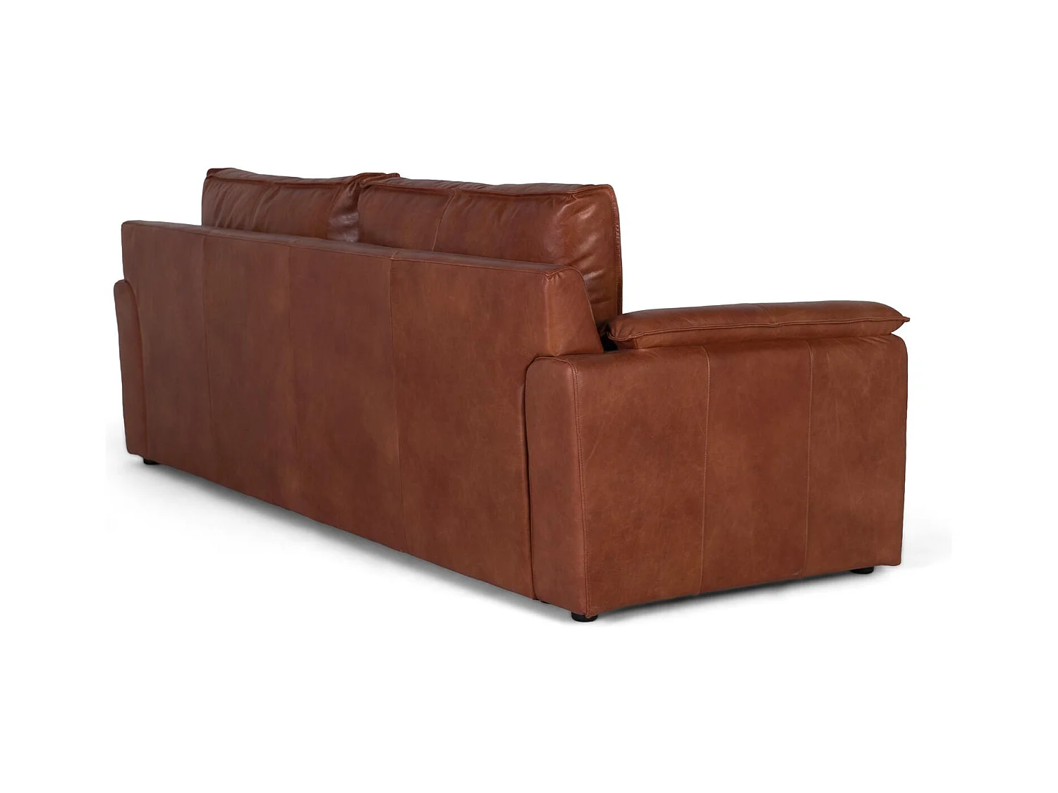 Canapé 3 places de style vintage recouvert de cuir naturel