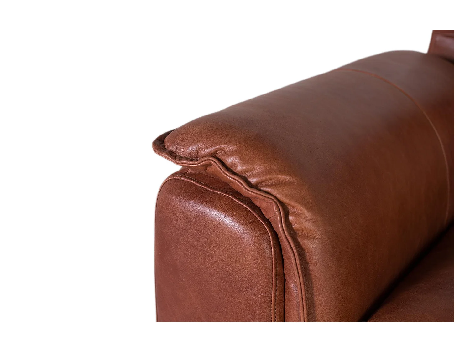 Canapé 3 places de style vintage recouvert de cuir naturel