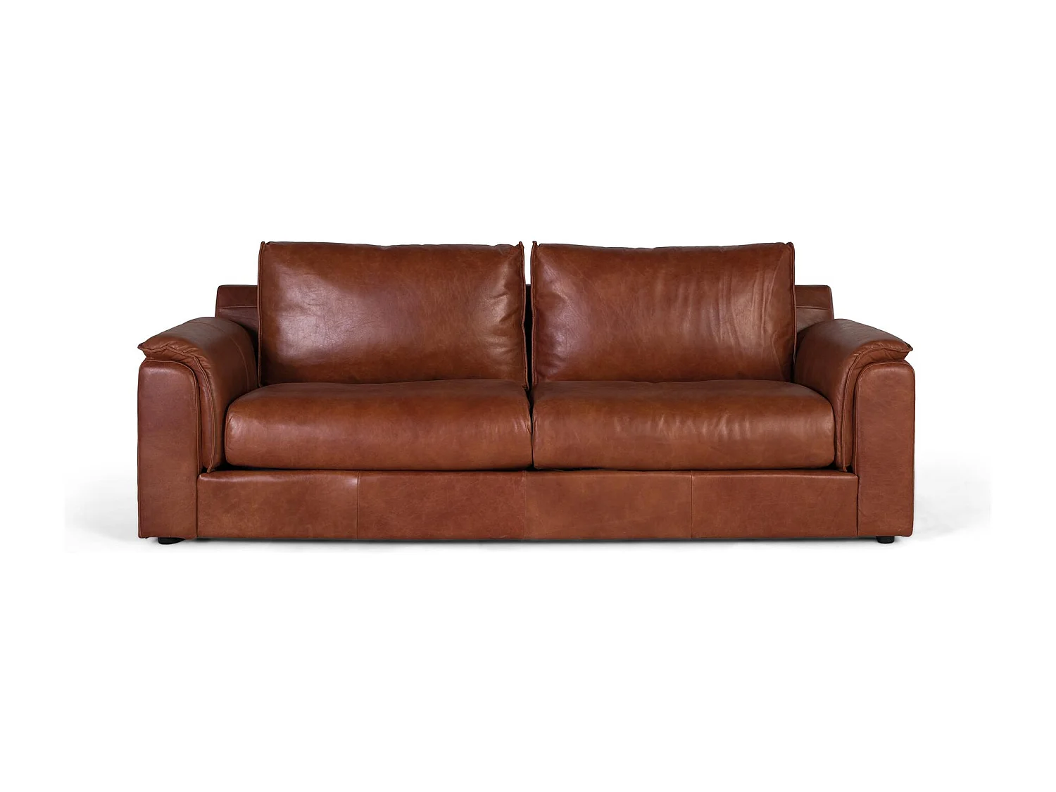 3-Sitzer-Sofa im Vintage-Stil mit Naturlederbezug