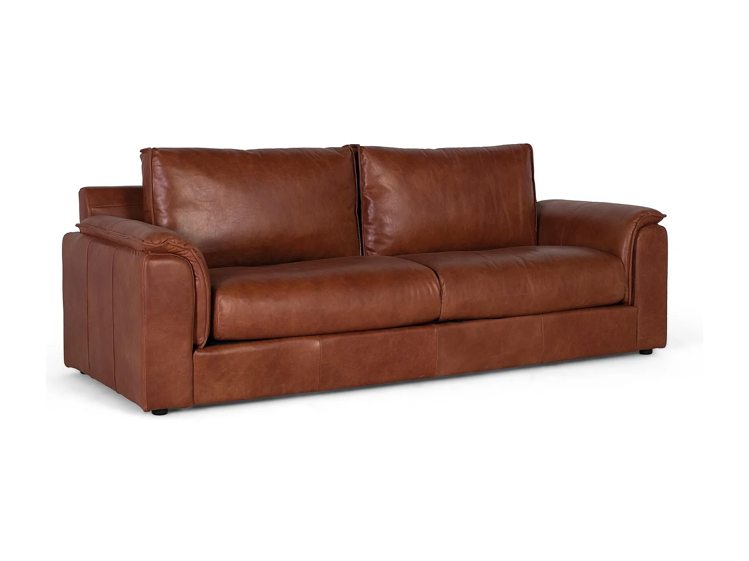 3-Sitzer-Sofa im Vintage-Stil mit Naturlederbezug