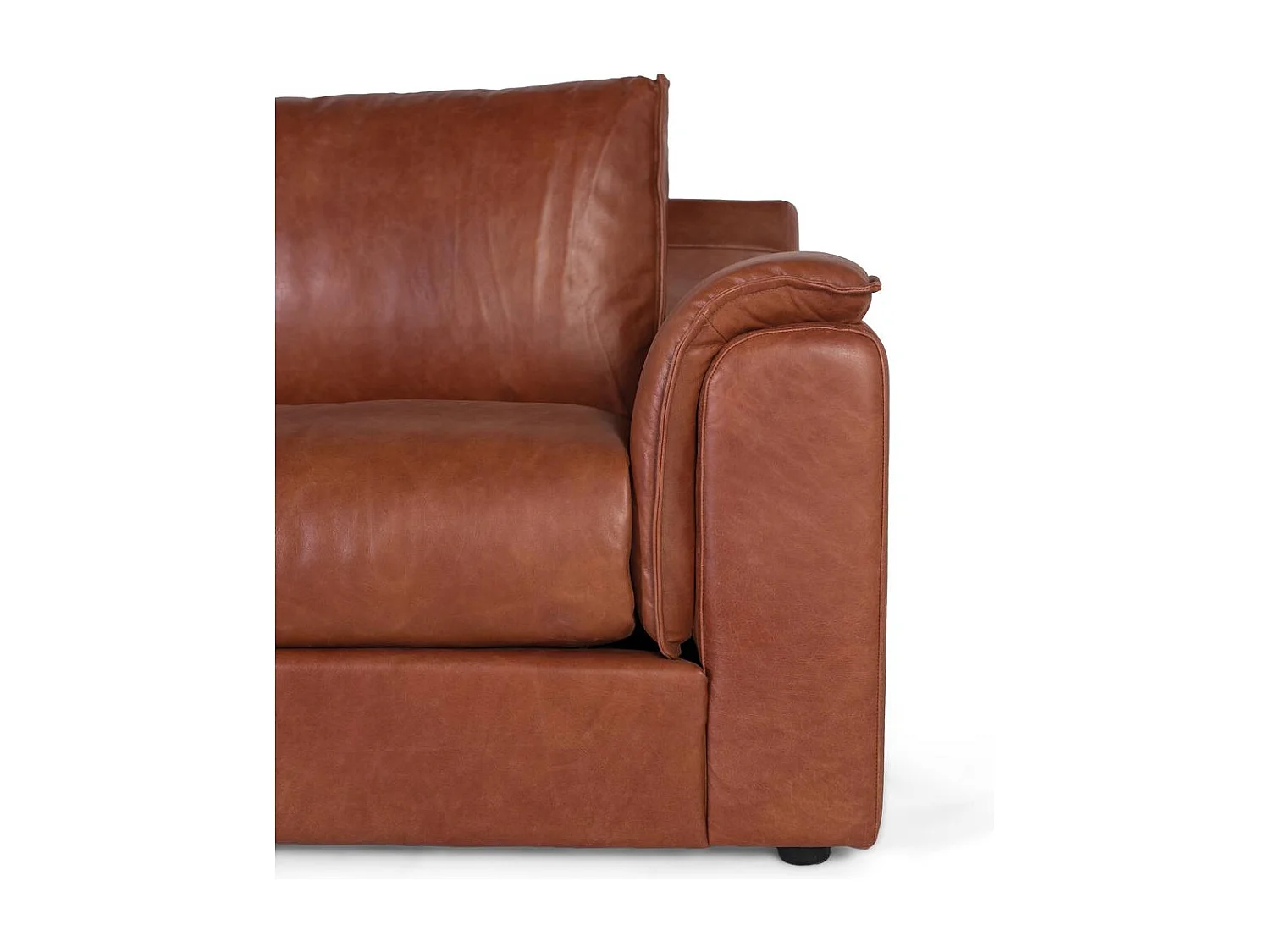 3-Sitzer-Sofa im Vintage-Stil mit Naturlederbezug