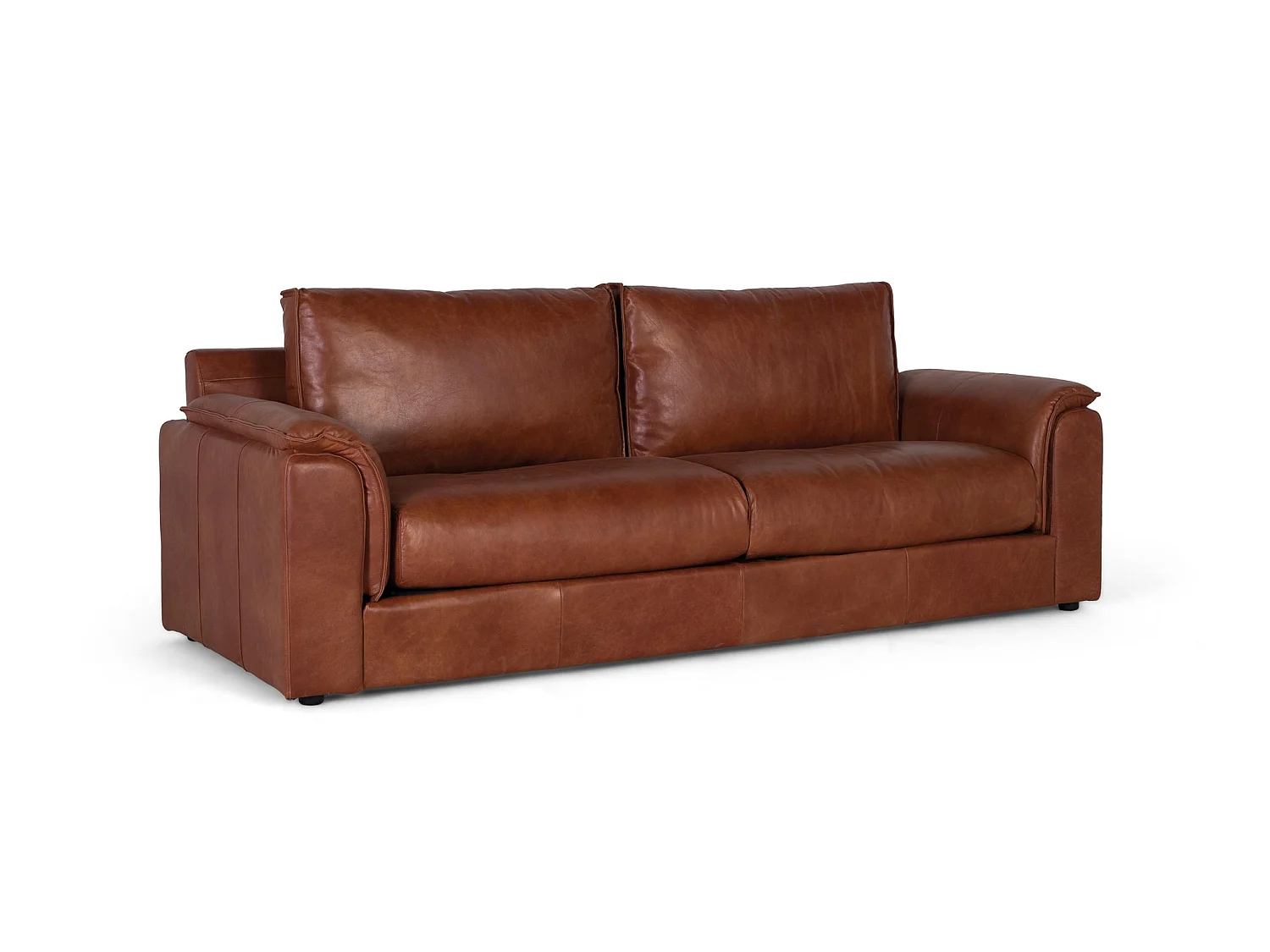 Canapé en cuir 227 cm style contemporain - 85x227x95