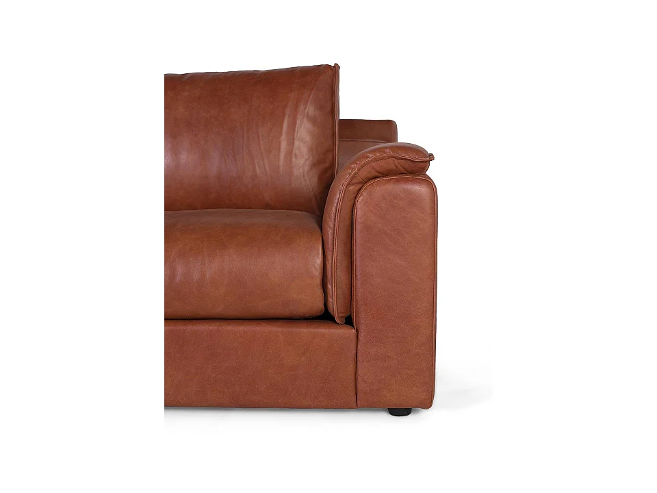 Canapé en cuir 227 cm style contemporain - 85x227x95