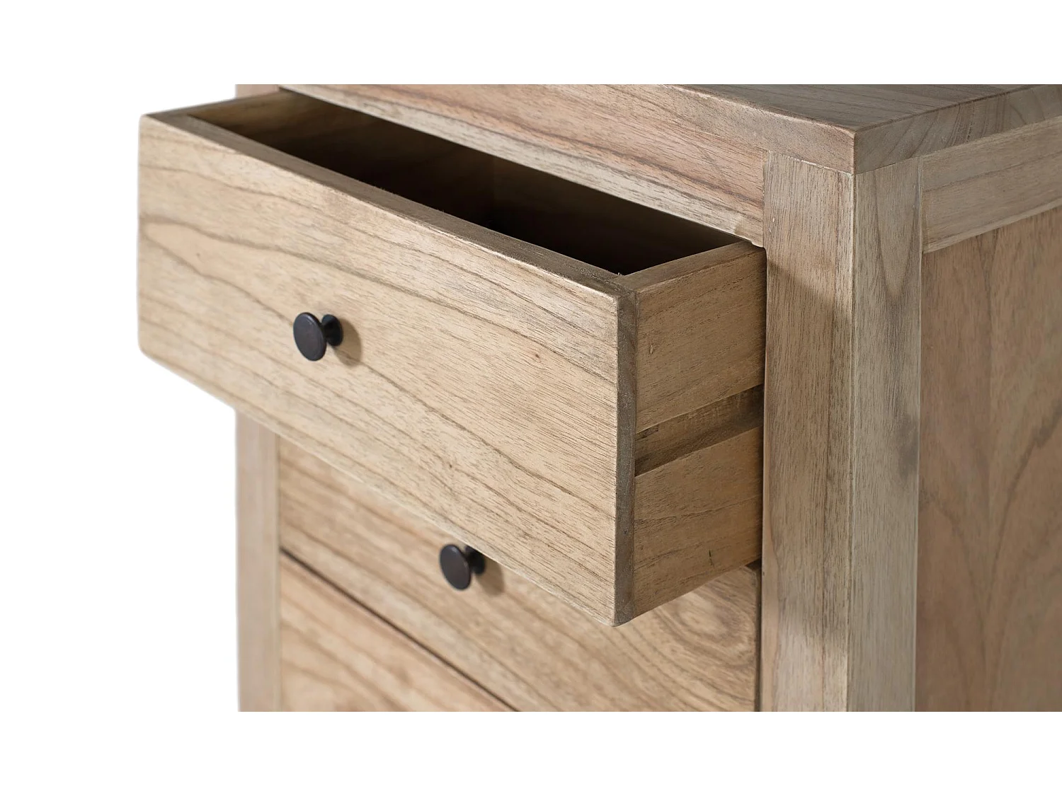 Nachttisch aus massivem Mindiholz mit 3 Schubladen