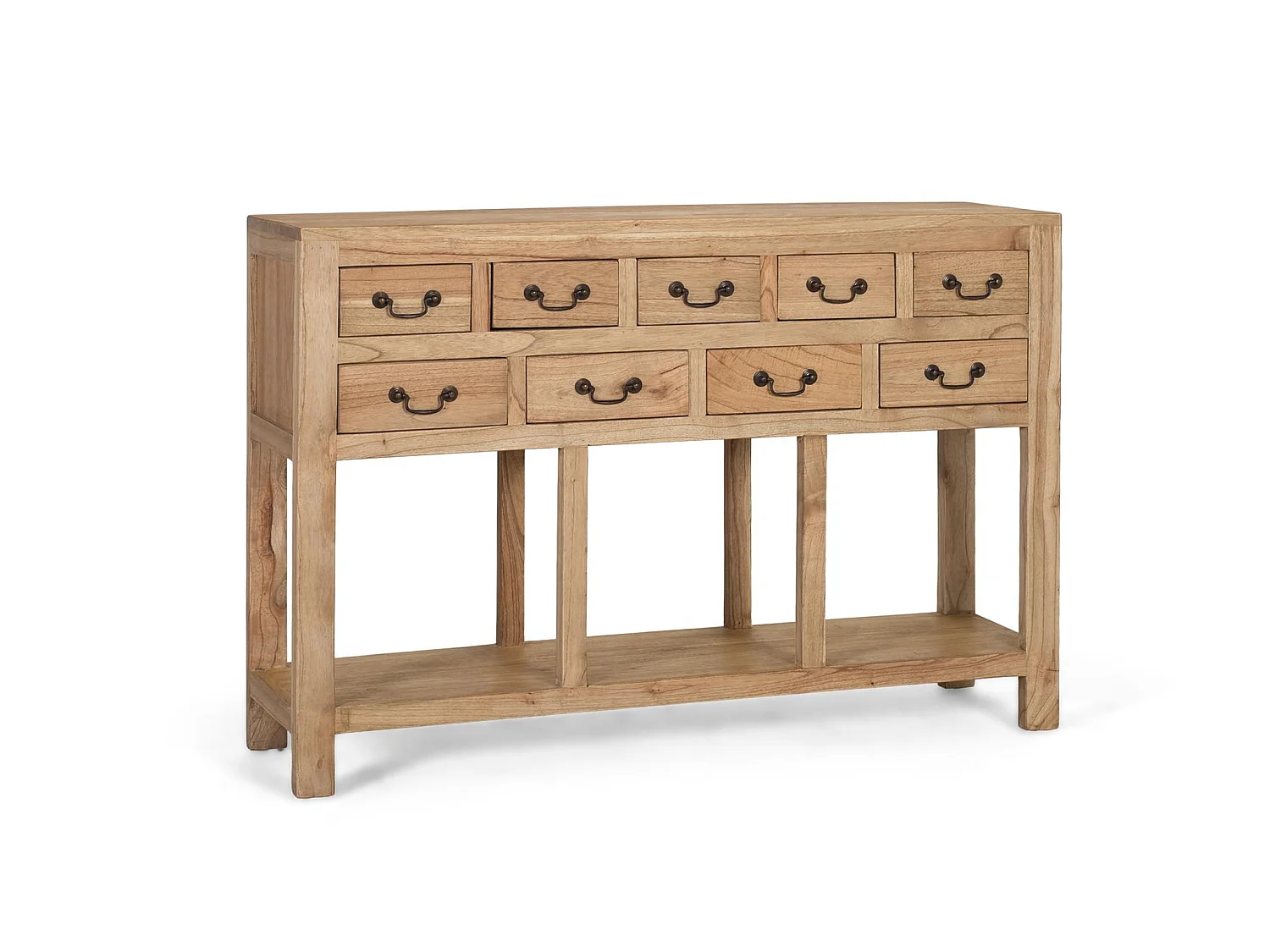 Console en bois 120 cm, style rustique moderne - 80 x 120 x 30