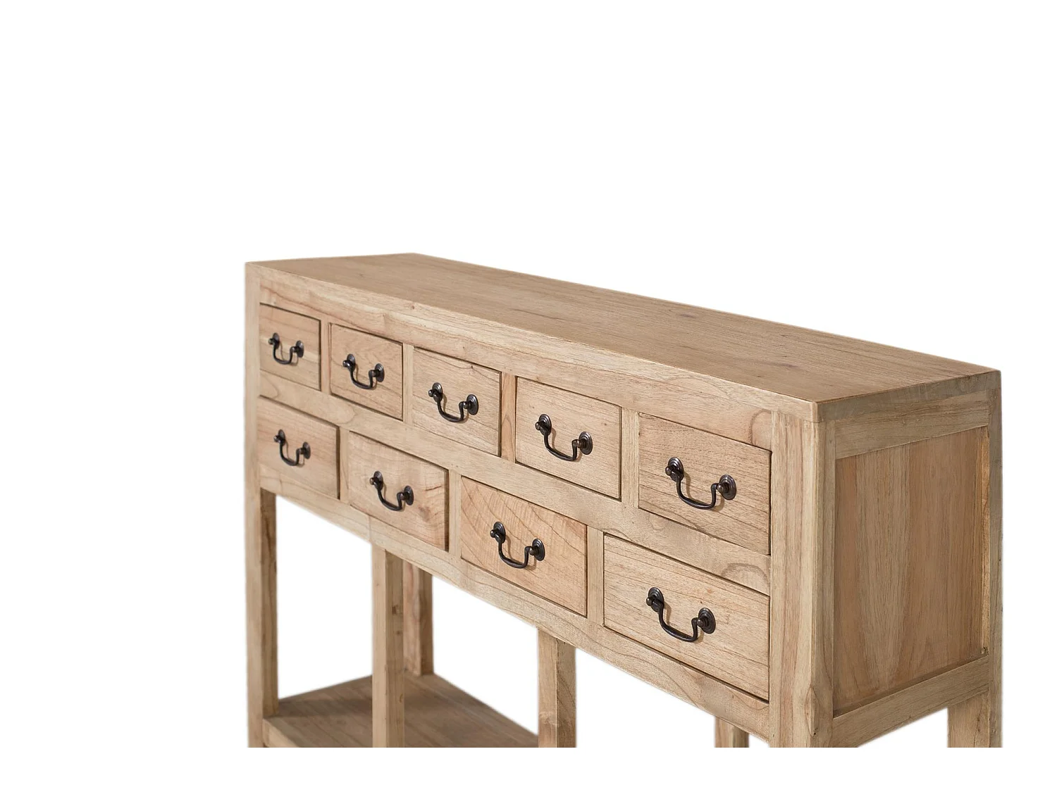 Console en bois 120 cm, style rustique moderne - 80 x 120 x 30