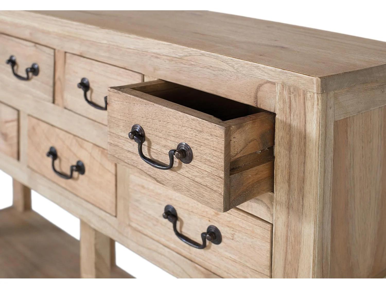Console en bois 120 cm, style rustique moderne - 80 x 120 x 30