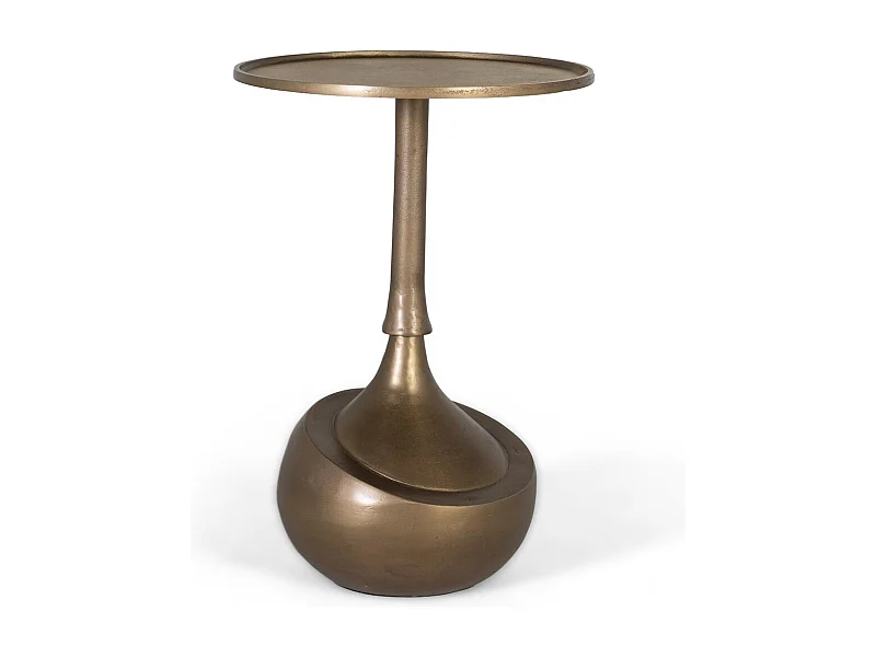 Mesa de centro fabricada en metal con acabado en color bronce