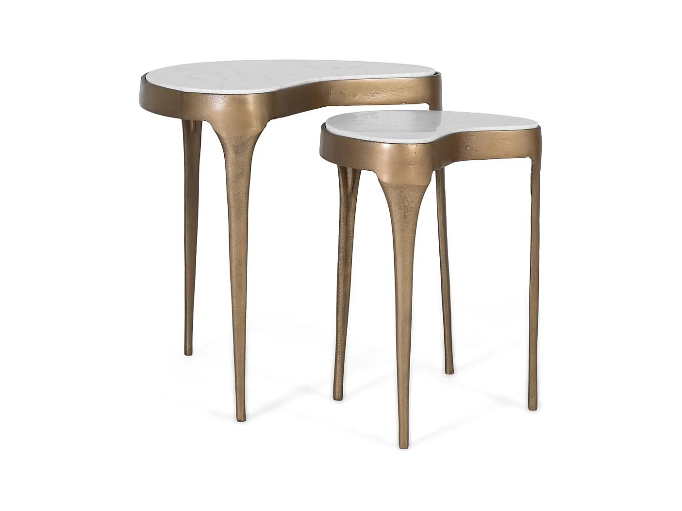 Ensemble de deux tables d'appoint cylindriques à bords arrondis