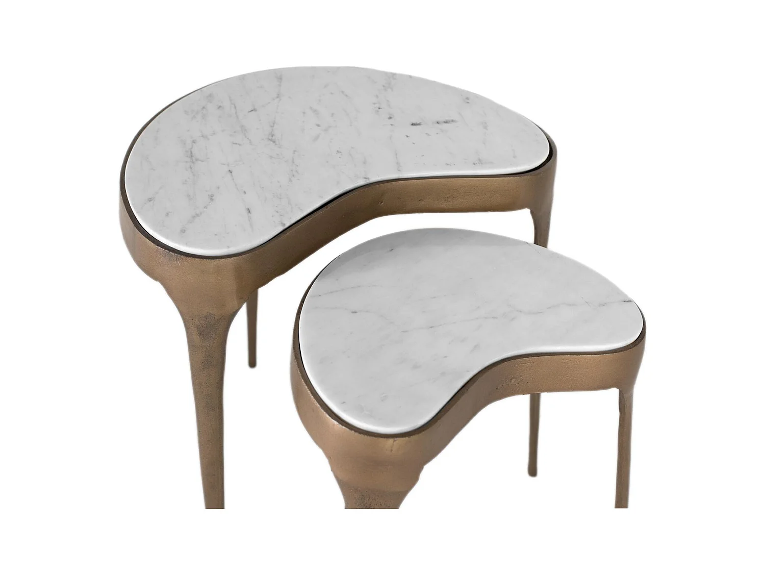 Ensemble de deux tables d'appoint cylindriques à bords arrondis