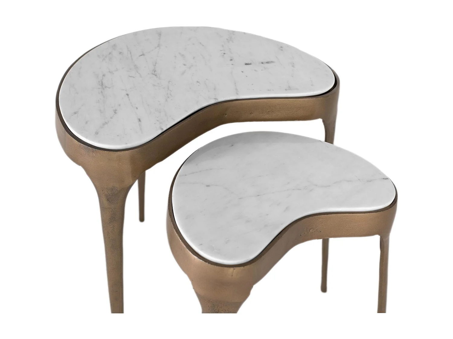 Ensemble de deux tables d'appoint cylindriques à bords arrondis