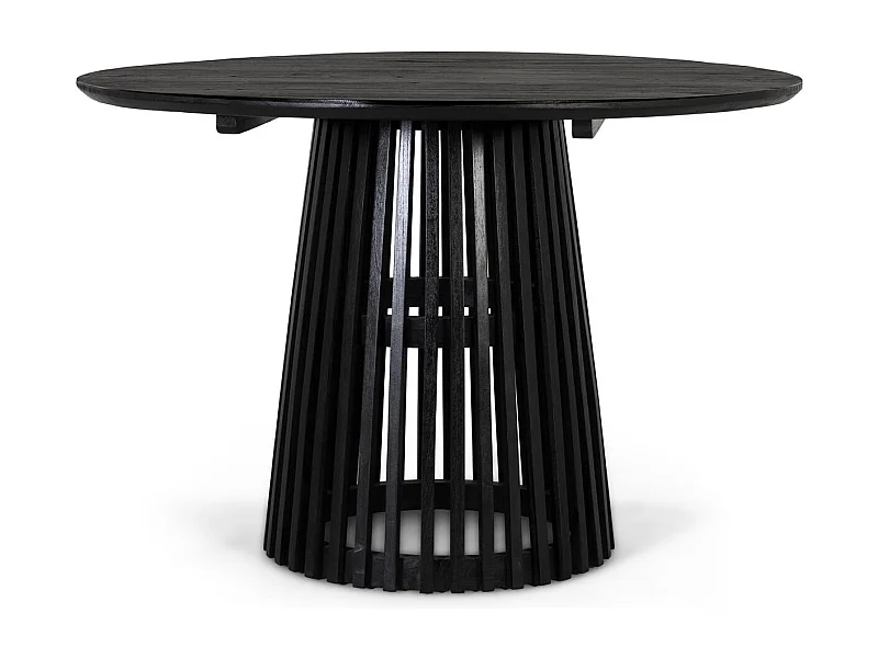 Table à manger ronde en bois de mindi massif et base grillagée