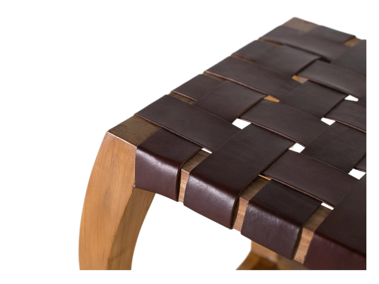 Tabouret artisanal en bois de mindi massif