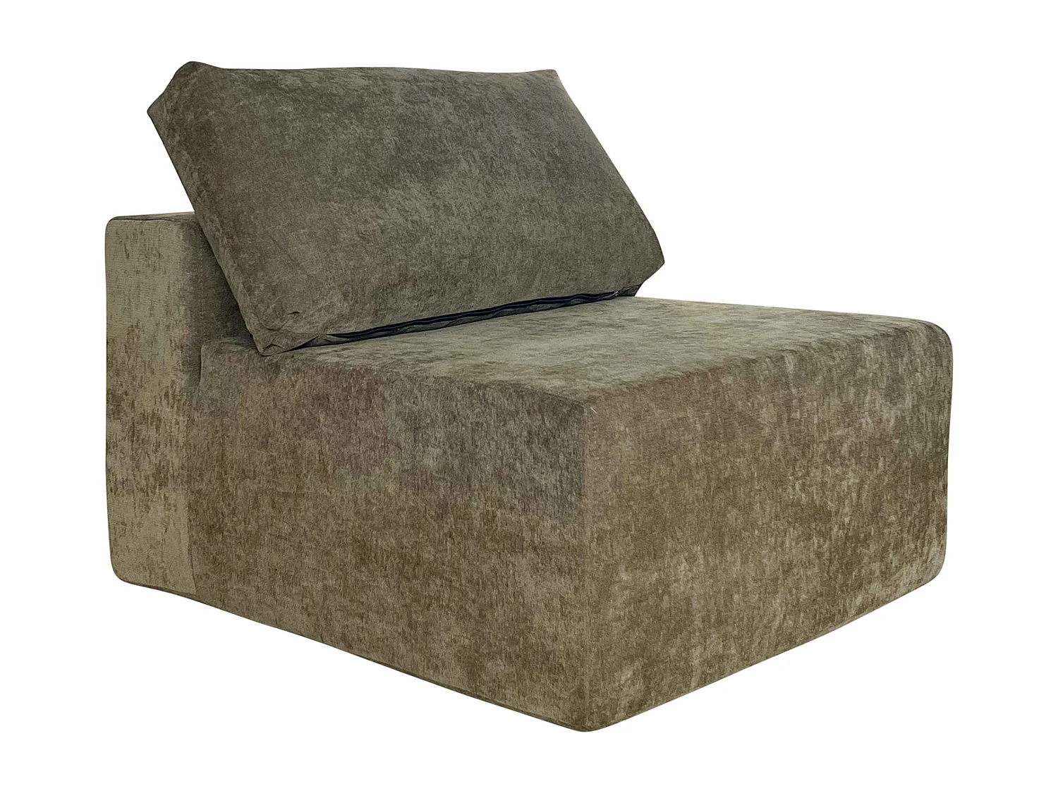 Canapé modulable d'angle 5 places en tissu avec coussins vert L 275 cm