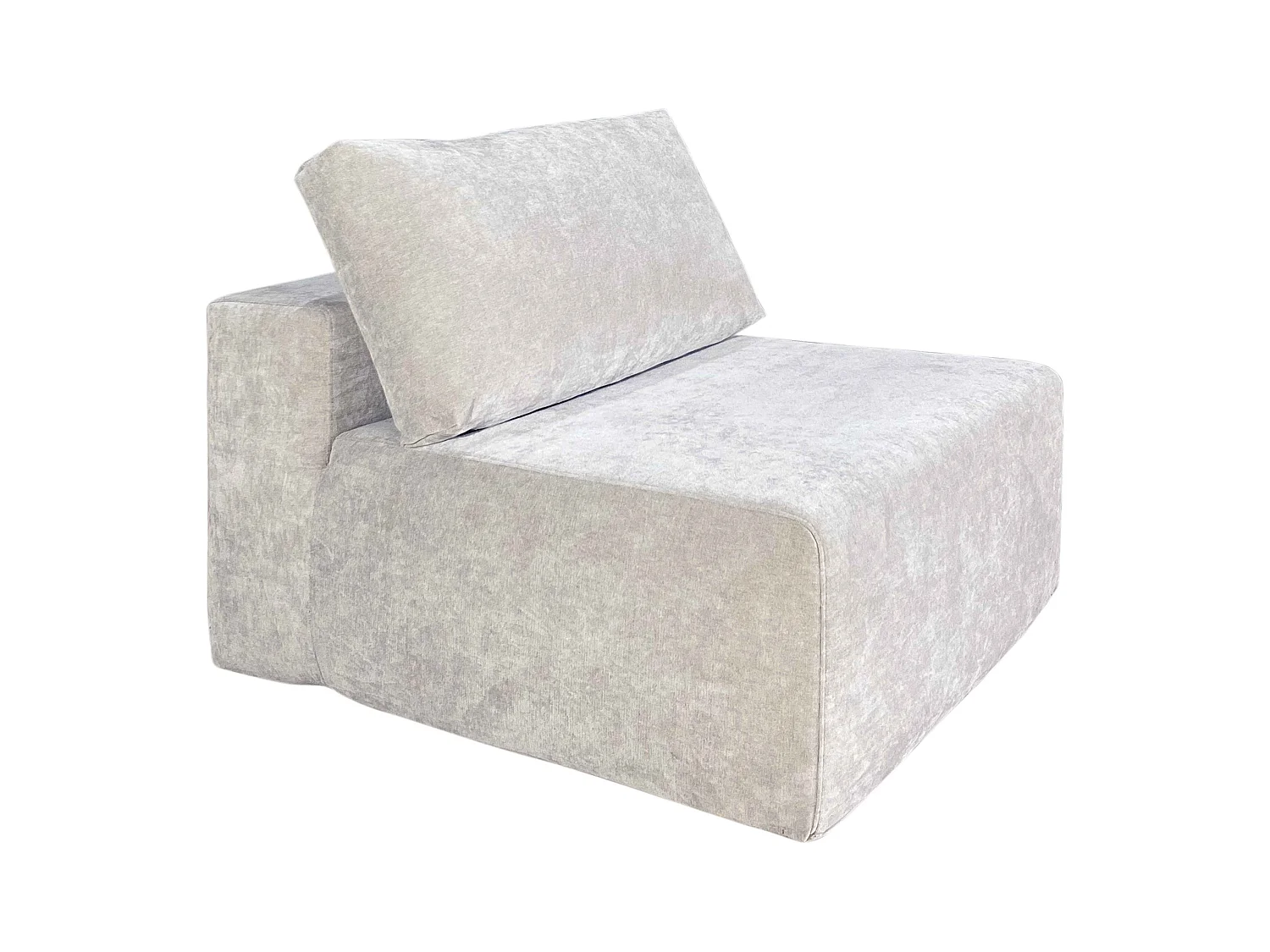 Canapé modulable 3 places en tissu avec coussins écru