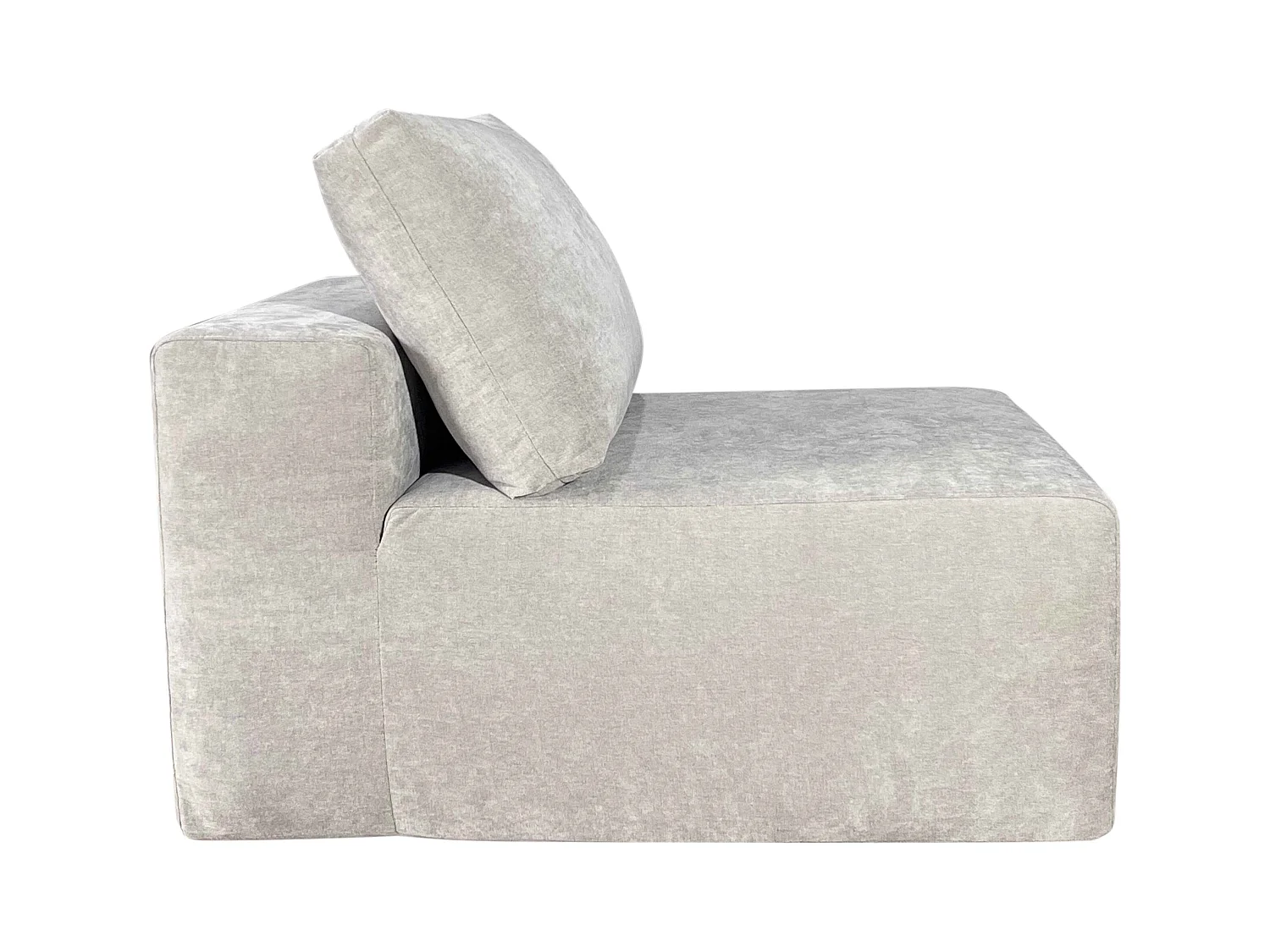 Canapé modulable 3 places en tissu avec coussins écru