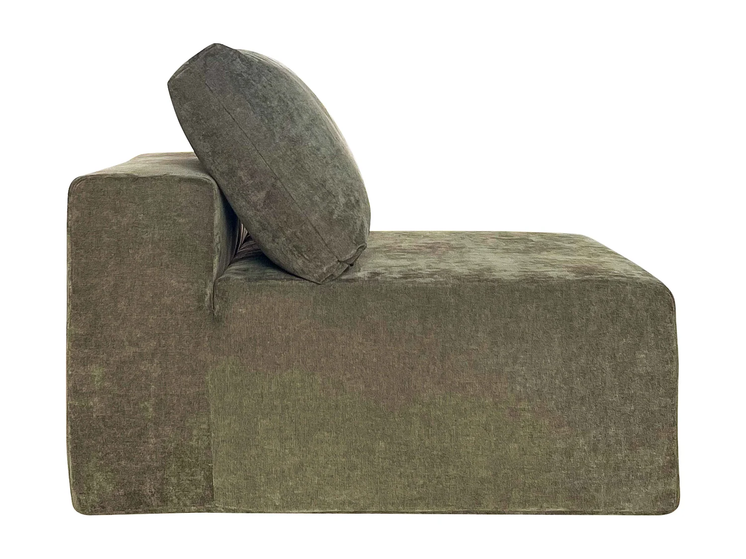 Canapé modulable 4 places en tissu avec coussins vert L 350 cm