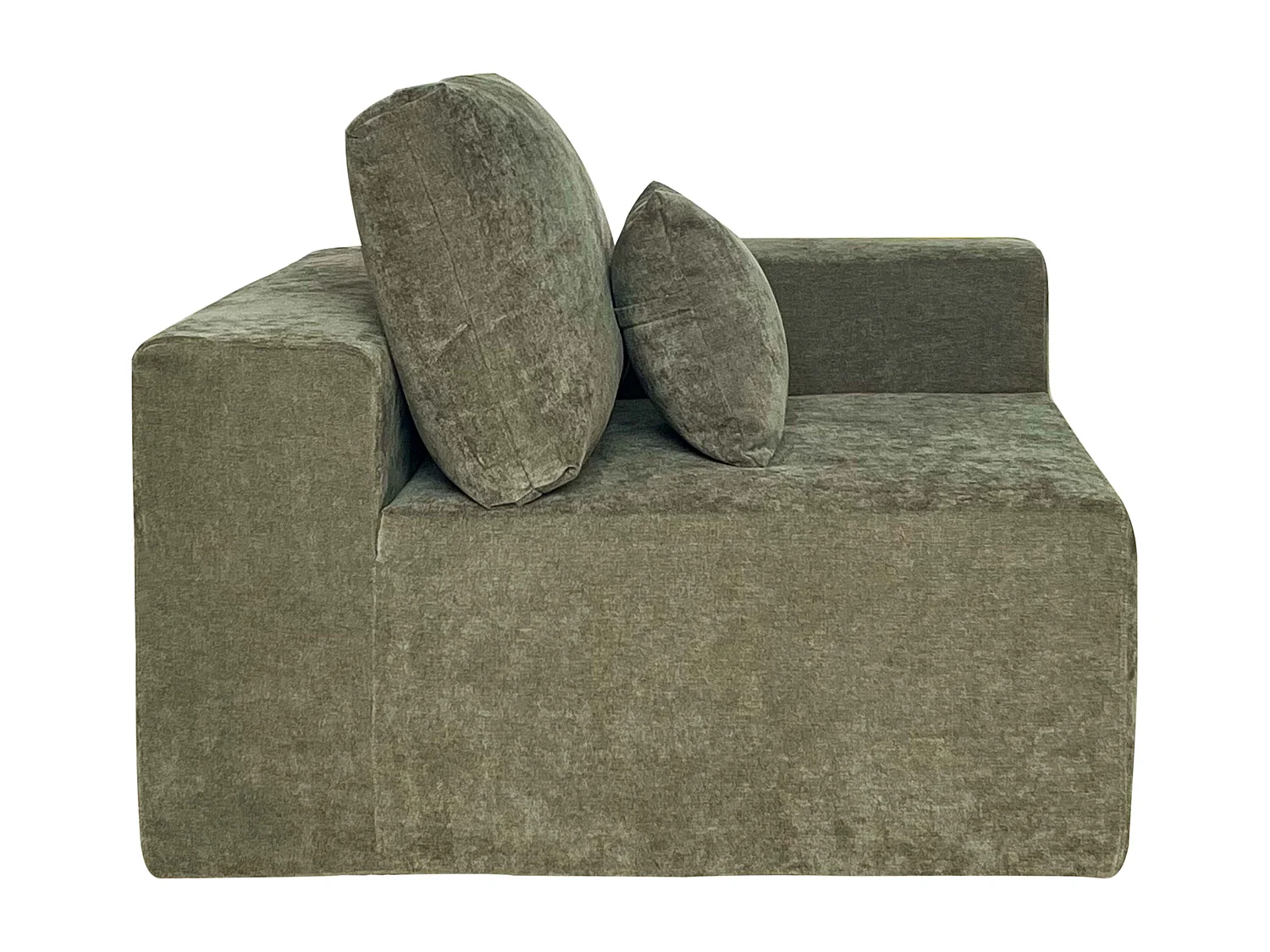 4-zits modulaire bank in stof met groene kussens L 350 cm