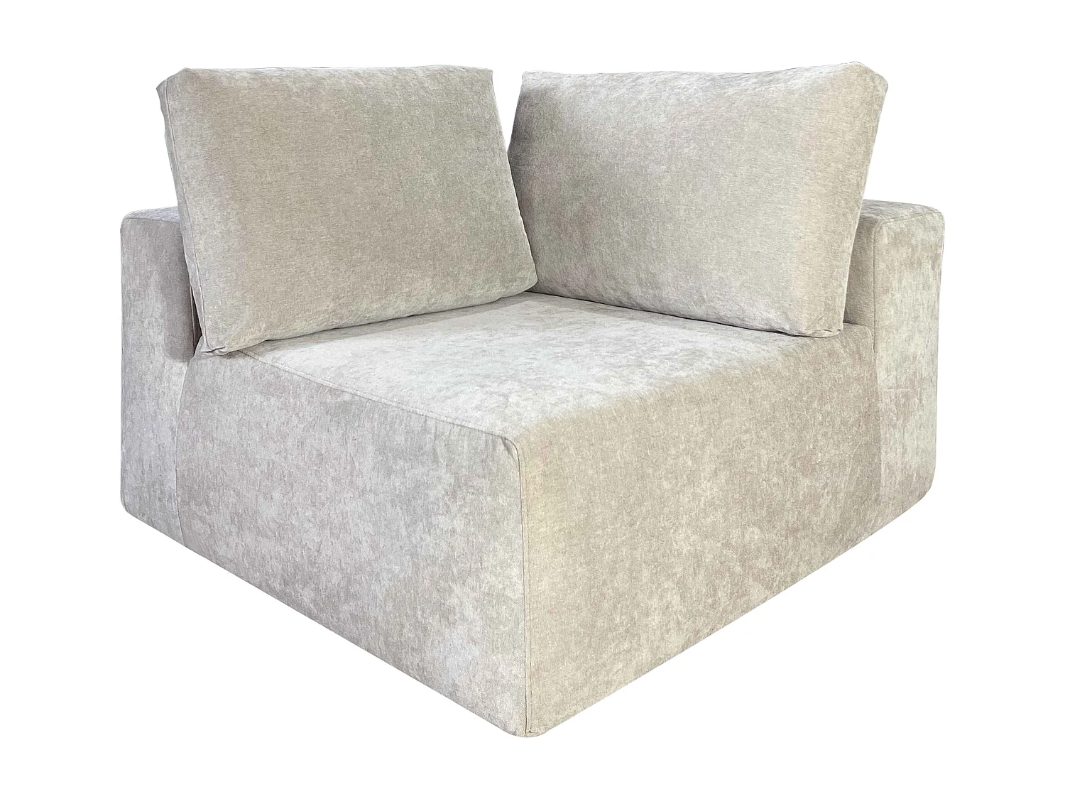 Canapé modulable d'angle 5 places en tissu avec coussins écru L 275 cm