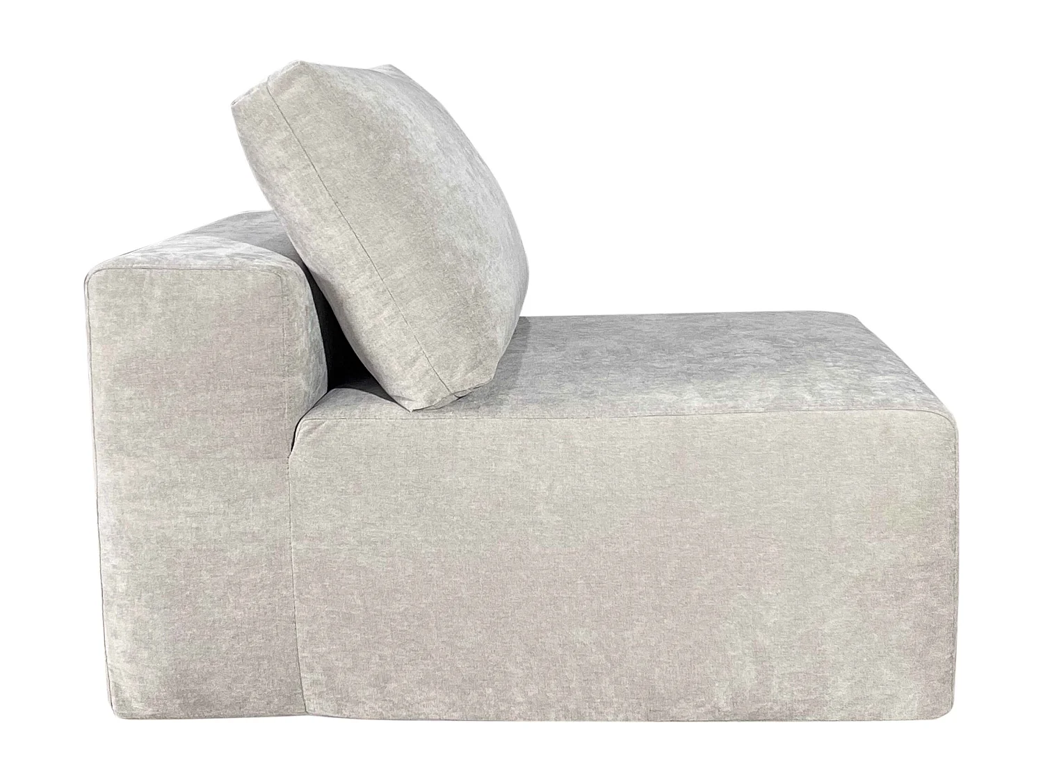 Canapé modulable d'angle 5 places en tissu avec coussins écru L 275 cm