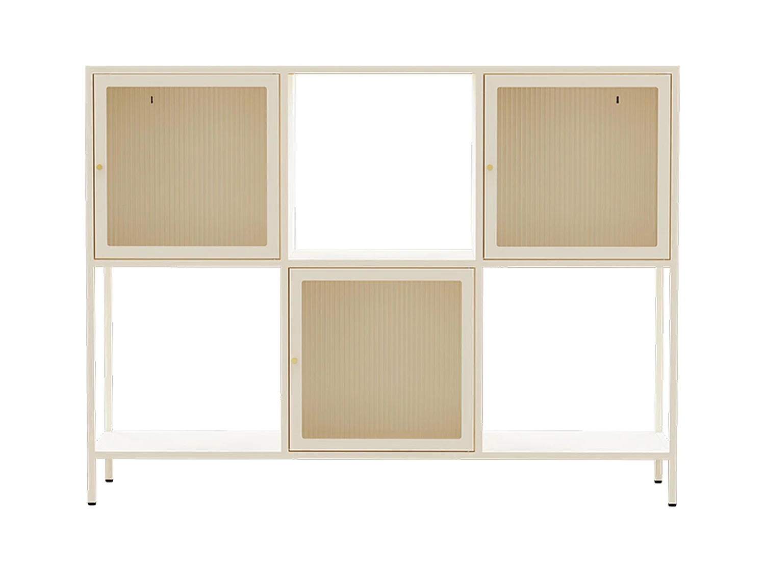 Buffet en métal 3 portes 120 cm écru