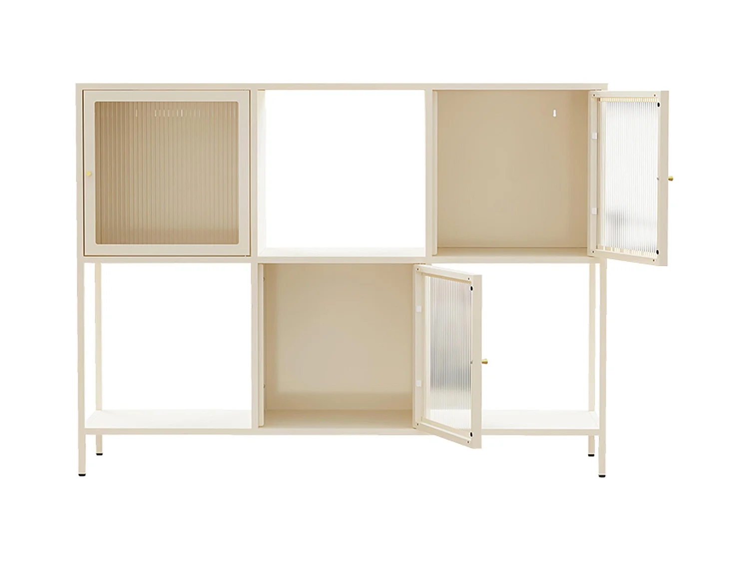 Buffet en métal 3 portes 120 cm écru