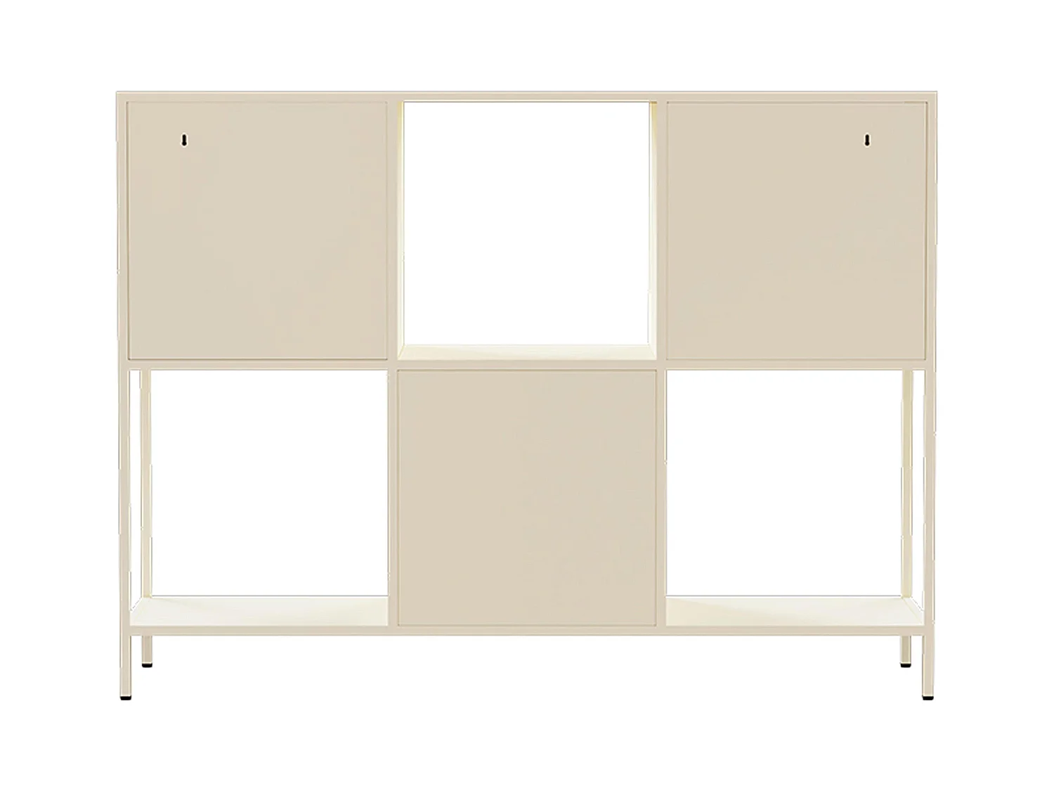 Buffet en métal 3 portes 120 cm écru