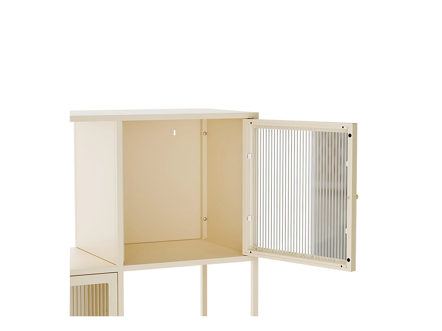 Buffet en métal 3 portes 120 cm écru