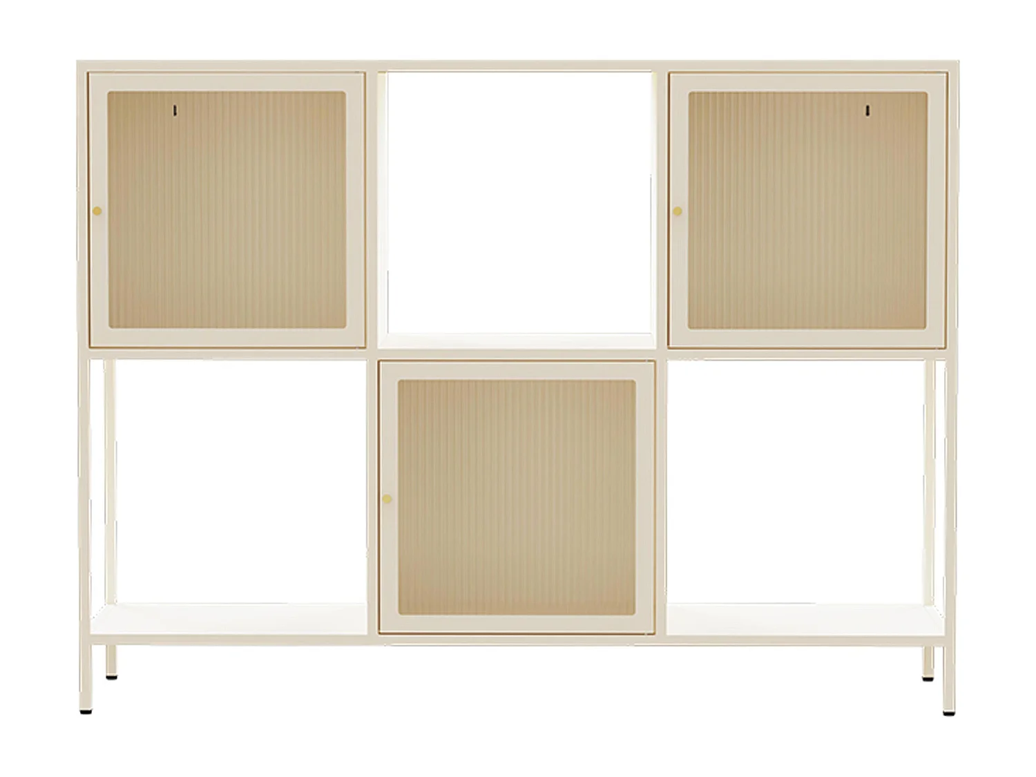 Buffet en métal 3 portes 120 cm écru