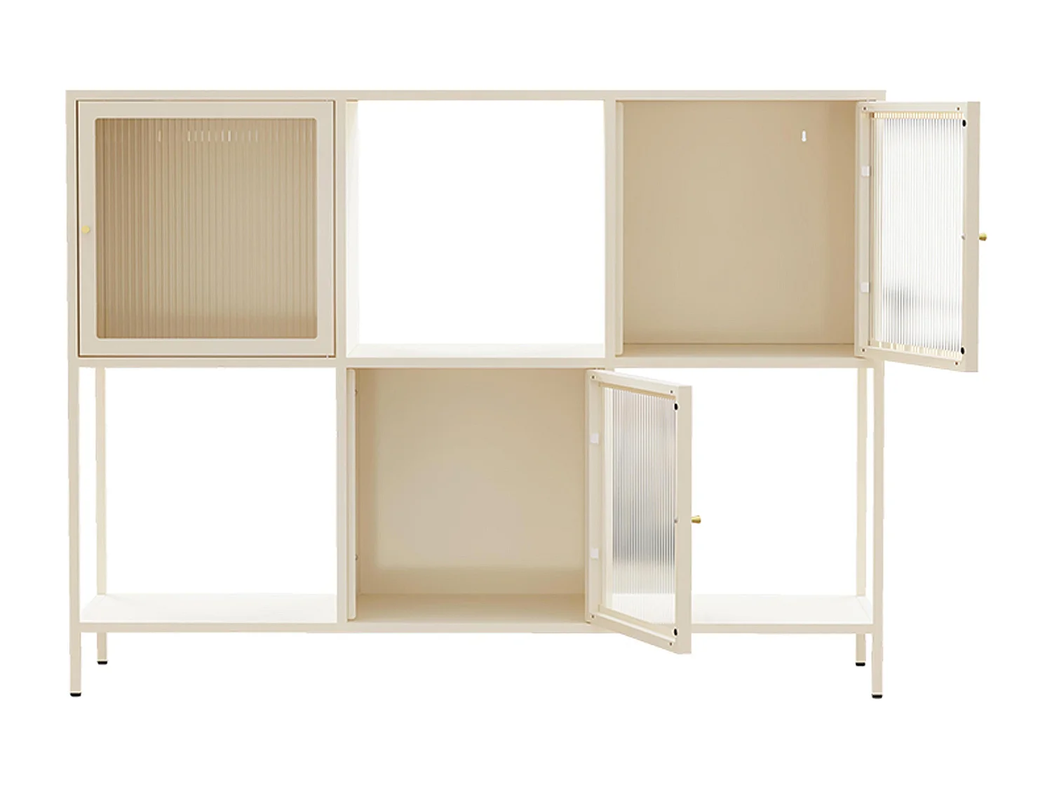 Buffet en métal 3 portes 120 cm écru