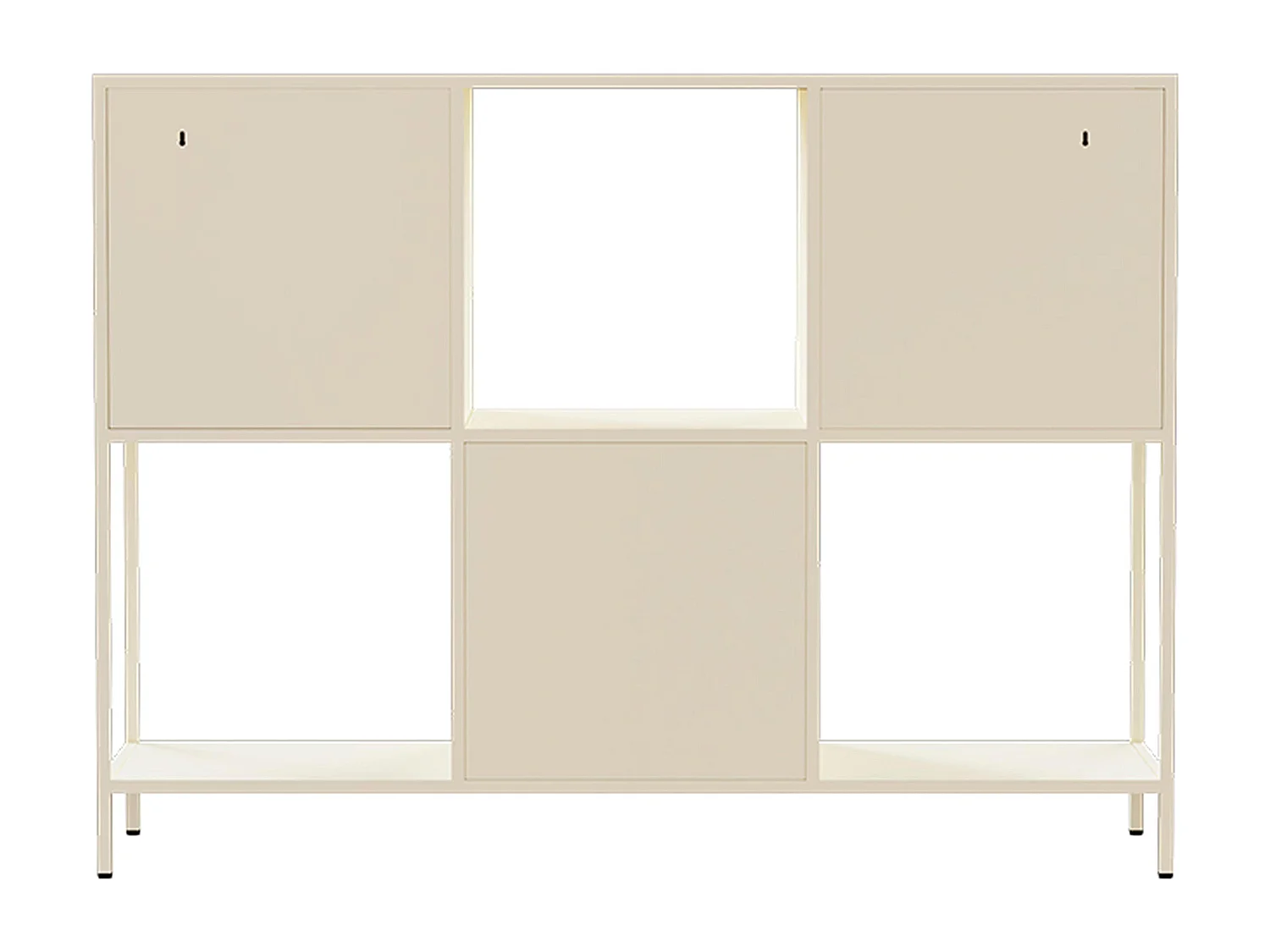 Buffet en métal 3 portes 120 cm écru