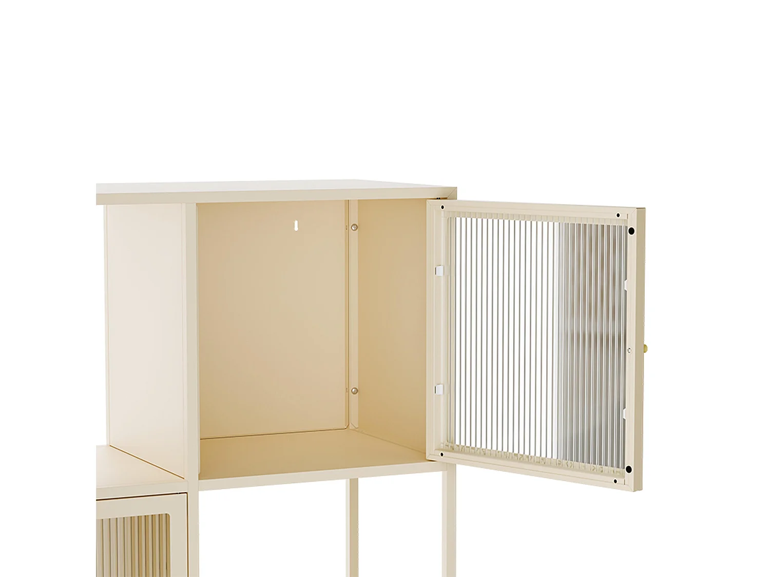 Buffet en métal 3 portes 120 cm écru