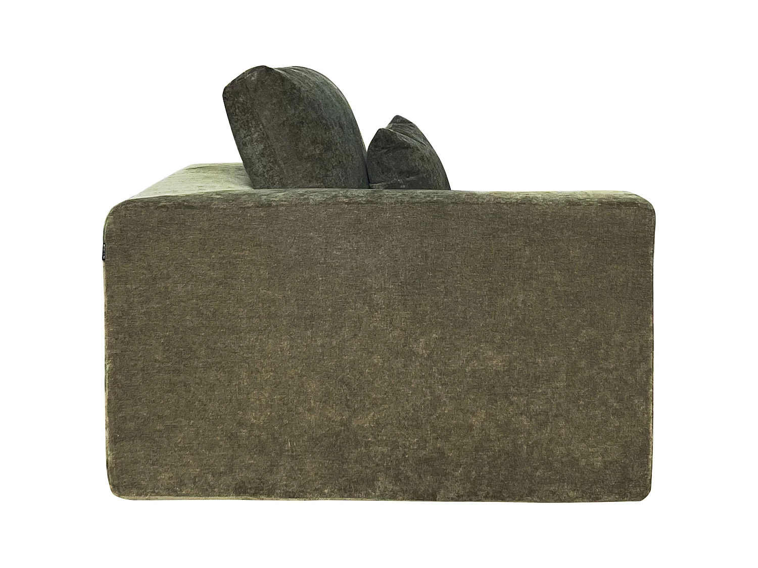 Canapé modulable 2 places en tissu avec coussins vert