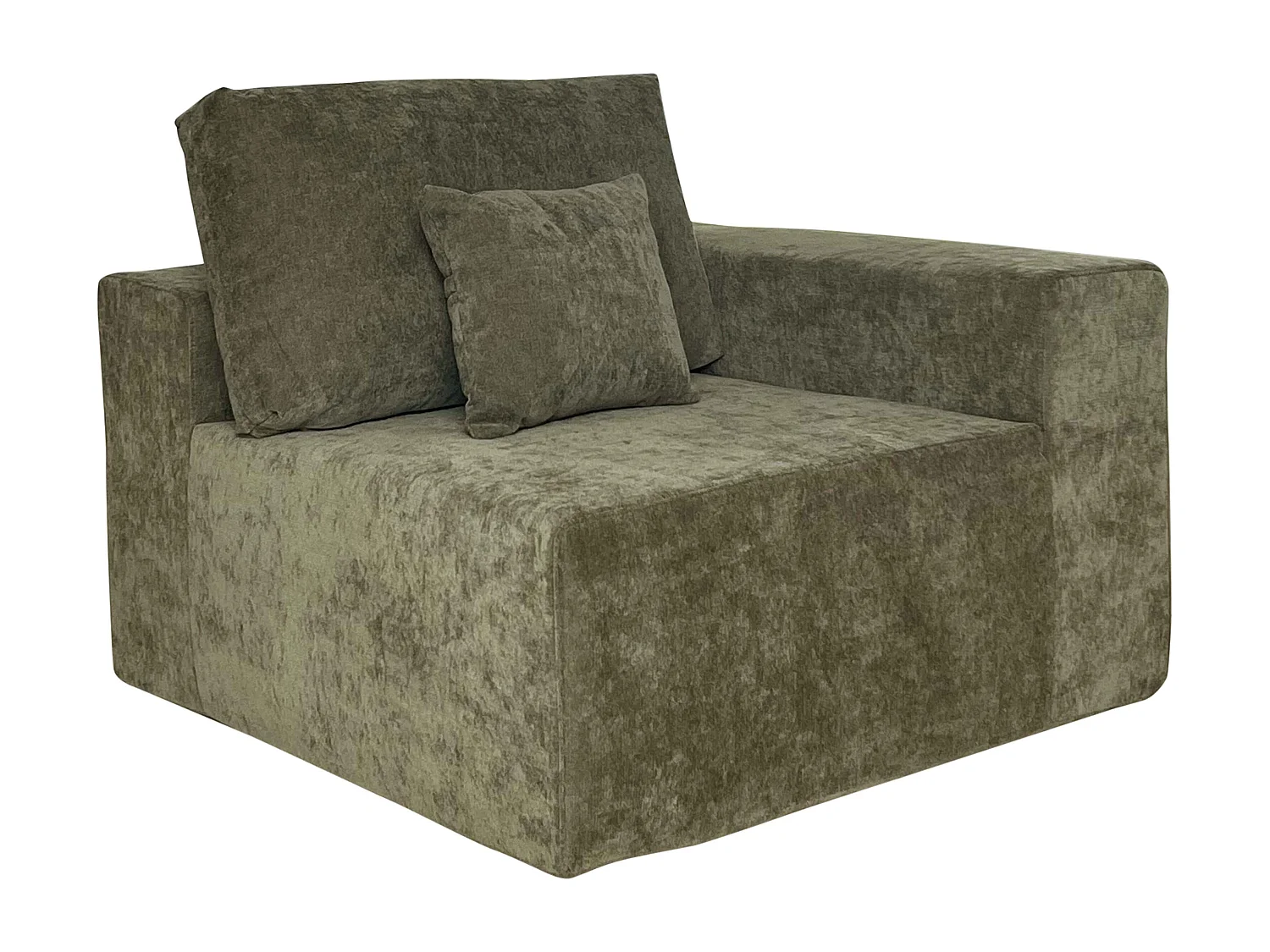 Canapé modulable 2 places en tissu avec coussins vert L 200 cm